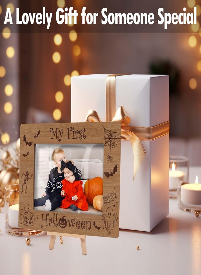 Cazhes Halloween Picture Frames, My 1st Halloween Wooden 4x6 Photo Frame with Easel, Kids Halloween Gifts for Home Office Tabletop Display Decorations - G12 - Image 3